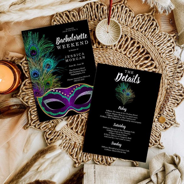 Invitation New Orleans Mardi Gras Bachelorette (Créateur téléchargé)