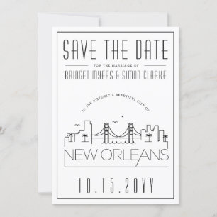 Invitation New Orleans Mariage Styliszed Skyline Enregistrer