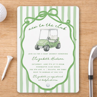 Invitation New to the Club Golf Baby Shower