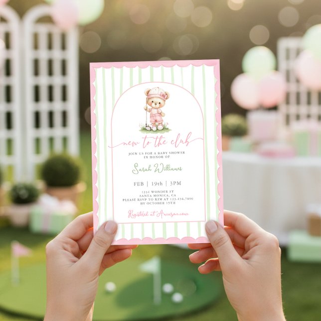Invitation New to the Club Golf Baby Shower Girl (Créateur téléchargé)