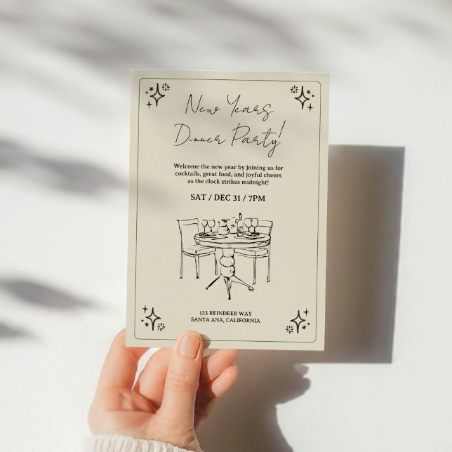 Invitation New Years Dinner Party (Créateur téléchargé)