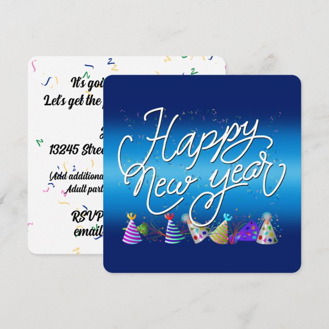 Invitation New Years Eve Party (Devant / Derrière)