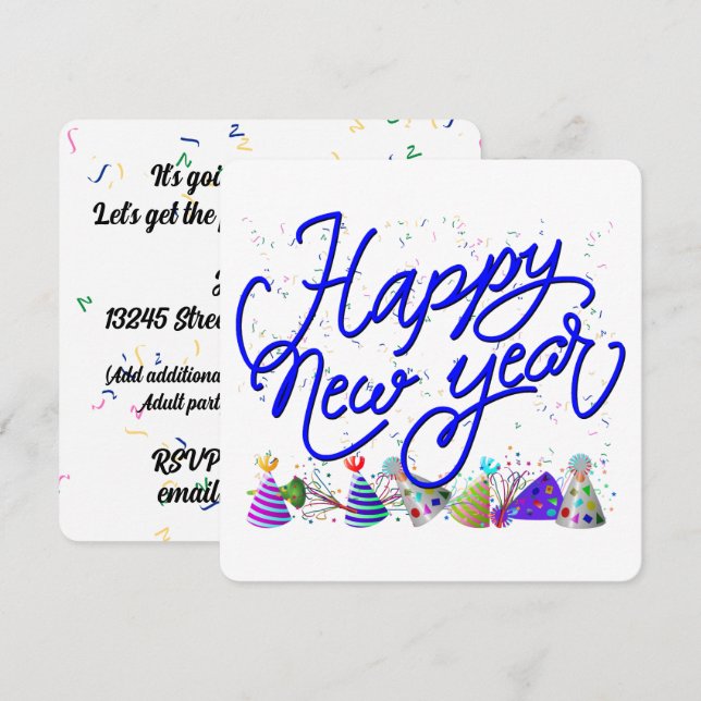 Invitation New Years Eve Party (Devant / Derrière)