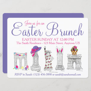 Invitation New York City NYC Landmarks Pâques Brunch