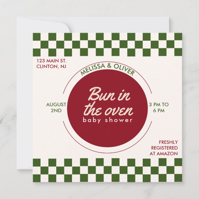 Invitation New York City Pizza Baby shower italien unique (Devant)