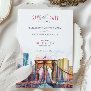 Invitation New York City Save-the-Date Brooklyn Bridge