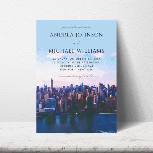 Invitation New York City Skyline Destination Mariage de voyag