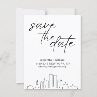Invitation New York City Skyline MINIMALIST Enregistrer La Da