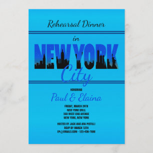 Invitation New York dans l'invitation bleue