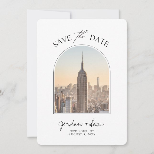 Invitation New York Skyline Wedding Enregistrer la date (Devant)