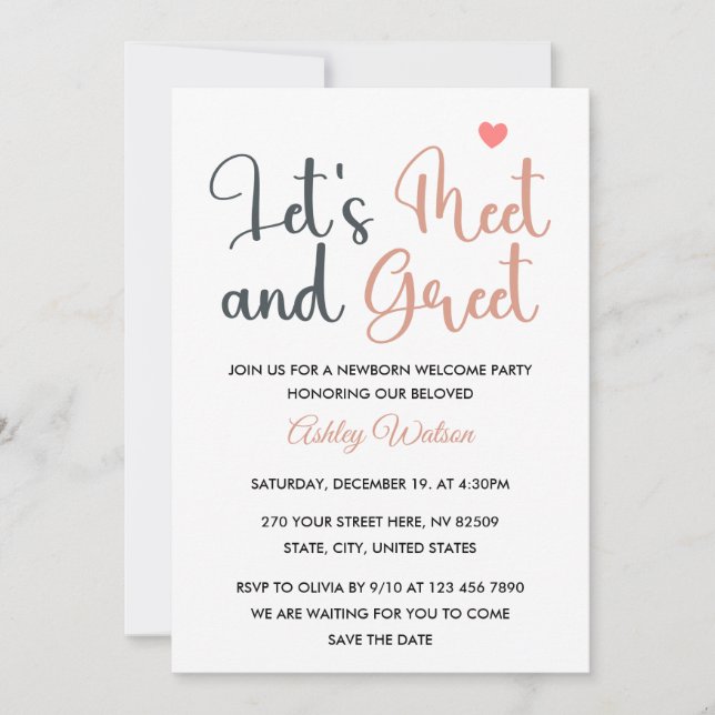 Invitation Newborn Meet & Greet Baby Welcome Party (Devant)