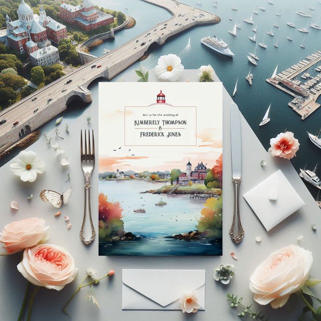 Invitation Newport, Rhode Island Destination Wedding (Newport, Rhode Island Destination Wedding Invitation)