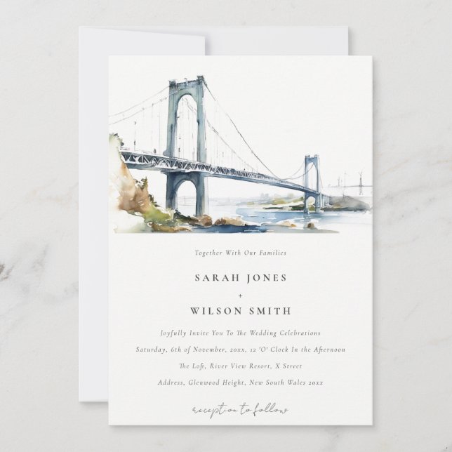 Invitation Newport Rhode Island Mariage des États-Unis (Devant)