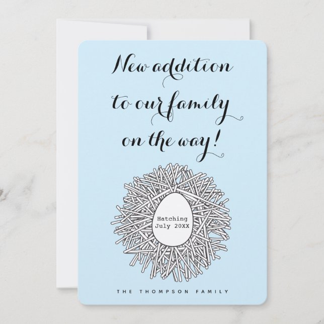 Invitation Nez mignon Monogramme bébé garçon Grossesse Faire- (Devant)