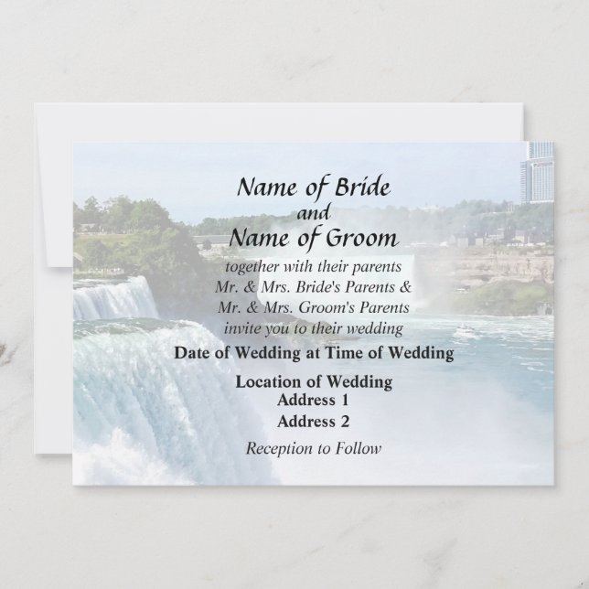 Invitation Niagara Falls NY - Vue du côté américain (Devant)