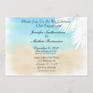 Invitation Nice Beach Scene Theme Engagement Party