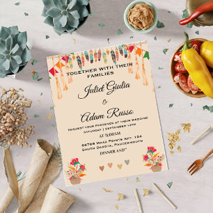 Invitation Nice boho rustique moderne élégant mariage mexicai