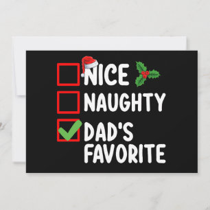 Invitation Nice Naughty Papa's Favorite Christmas List Famill