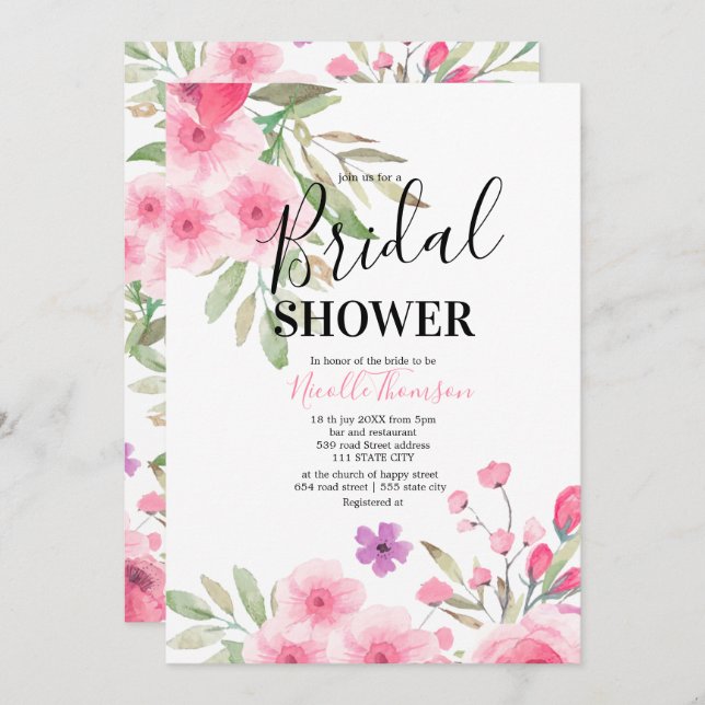 Invitation Nice pastel colored illustration of (Devant / Derrière)