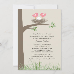 Invitation Nid d'oiseau - Baby shower de couple lesbien