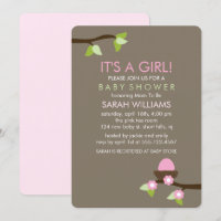 Nid d'oiseau et baby shower de fille de fleurs