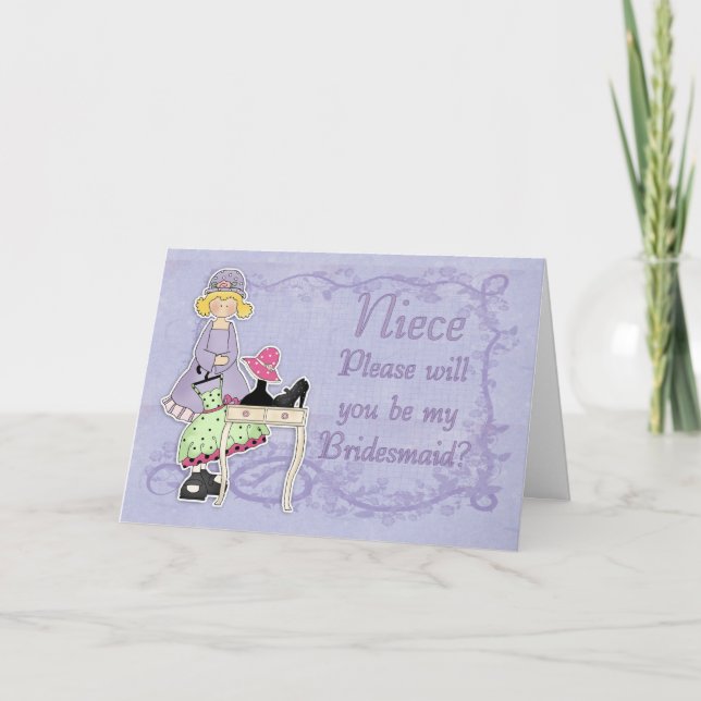 Invitation Niece Bridesmaid - Serez-Vous Ma Bridesmaid ? (Devant)