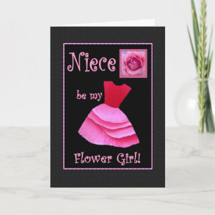 Invitation Niece Seras-Tu Ma Fille Fleur ? Robe rose