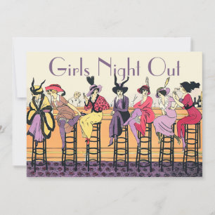 Invitation Night Out des filles Art Déco vintage