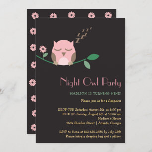 Invitation Night Owen Swood fête d'anniversaire