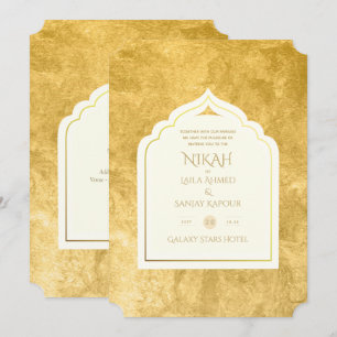 Invitation NIKAH - Invitat Mariage d'or de la mosquée islamiq