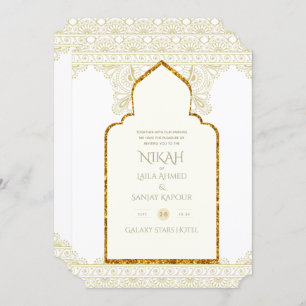 Invitation NIKAH - Invitat Mariage d'or de la mosquée islamiq