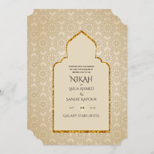 Invitation NIKAH - Invitat Mariage d'or de la mosquée islamiq