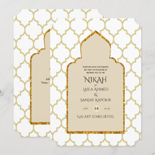Invitation NIKAH - Invitat Mariage d'or de la mosquée islamiq