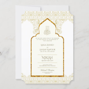 Invitation NIKAH - Mariage d'or de la mosquée islamique