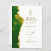 Nikah Wedding Invite - Agate Gold islamique Walima