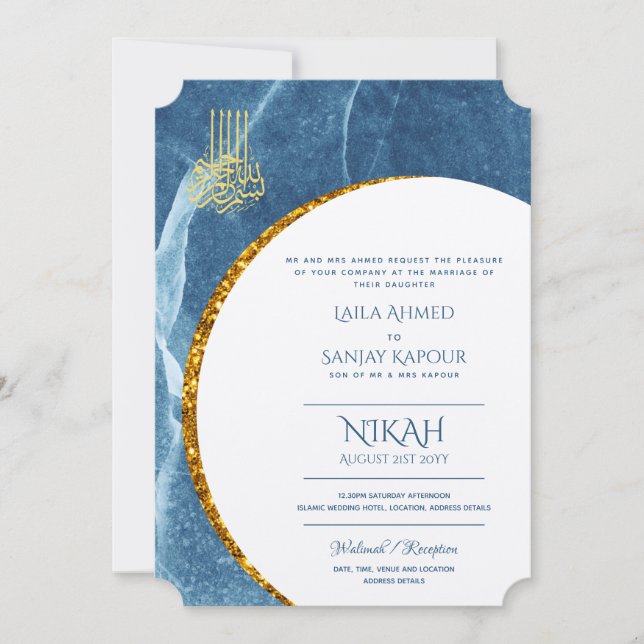 Invitation Nikah Wedding Invite | Moderne de la Walimah islam (Devant)