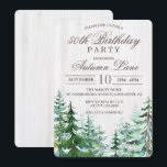 Invitation N'IMPORTE QUEL ÂGE - Adulte Anniversaire Fête Invi<br><div class="desc">Aquarelle Pins de sapin</div>