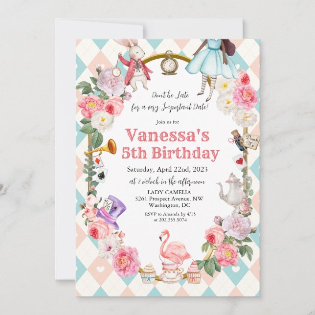 Invitation N'IMPORTE QUEL ÂGE - Alice afro-américaine au pays (Devant)