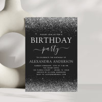 N'importe quel âge Anniversaire Argent Noir Partie
