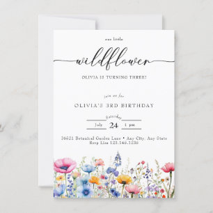 Invitation N'importe quel âge   Anniversaire Fleur sauvage