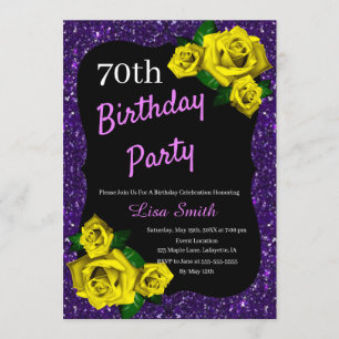 Invitation N'importe quel âge Anniversaire Violet Parties sci