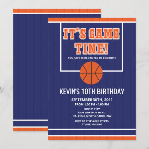 Invitation N'IMPORTE QUEL ÂGE - Basketball Anniversaire Invit