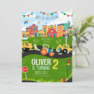 Invitation N'importe quel âge, Jour de tracteur vert