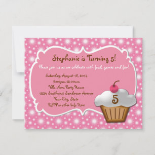 Invitation N'importe quel âge, la houle douce Cupcake Anniver