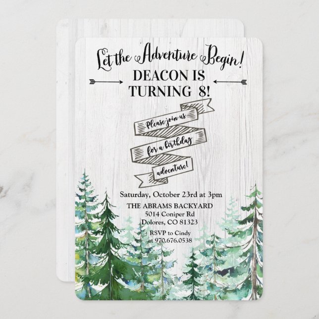 Invitation N'IMPORTE QUEL ÂGE - L'aventure commence l'invitat (Devant / Derrière)