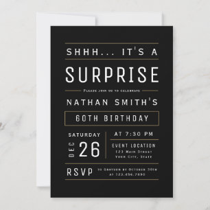 Invitation N'importe quel âge Moderne Typographie Simple Surp