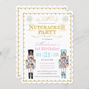 Invitation N'IMPORTE QUEL ÂGE - Nutcracker hiver Anniversaire