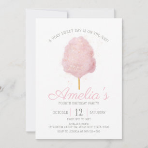 Invitation N'importe quel âge Parties scintillant rose Coton 