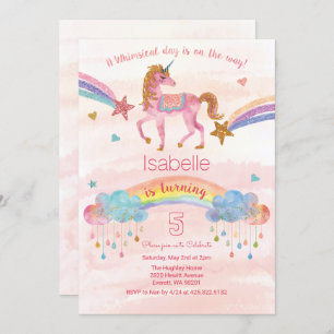 Invitation N'IMPORTE QUEL ÂGE - Parties scintillant Unicorn I