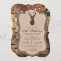 N'IMPORTE QUEL ÂGE - Rustic Deer Birthday Invitati